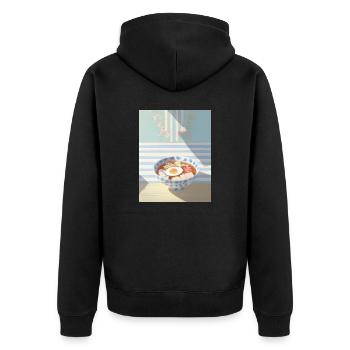 Ramen Illustration - Unisex Premium Organic Zip Hoodie - black - Back - Nico (187cm)