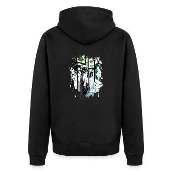 Fashion Cute Retro Style Trendy 90s Funny Vogue - Unisex Premium Organic Zip Hoodie - black - Back - Nico (187cm)