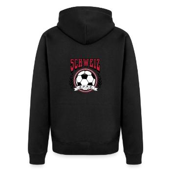 Football Suisse Euro 2024 - Veste à capuche bio Premium Unisexe - noir - Dos - Nico (187cm)