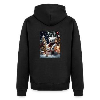 Teddy vous souhaite un joyeux Noël - Veste à capuche bio Premium Unisexe - noir - Dos - Nico (187cm)