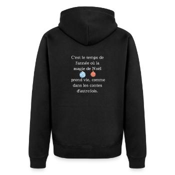 La magie de Noël prend vie comme dans les contes - Veste à capuche bio Premium Unisexe - noir - Dos - Nico (187cm)