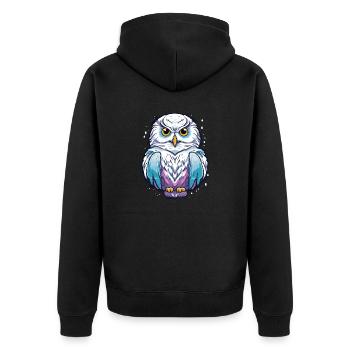 Harfang des neiges - Veste à capuche bio Premium Unisexe - noir - Dos - Nico (187cm)