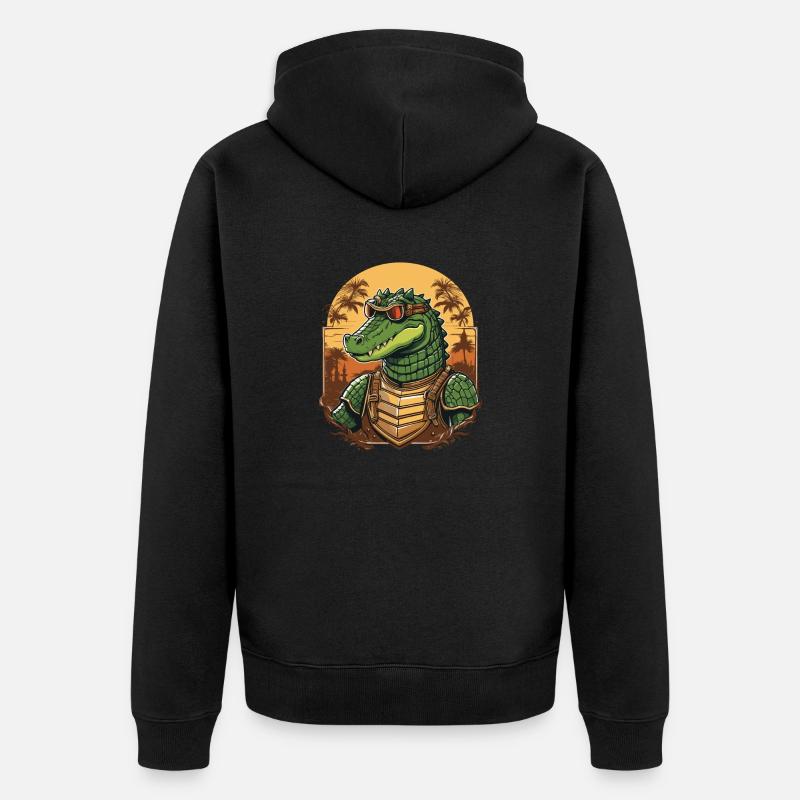 Crocodile - Veste à capuche bio Premium Unisexe - noir