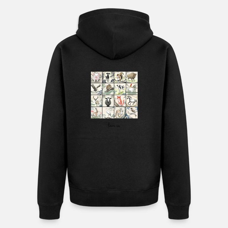 Aimez-nous Collage - Veste à capuche bio Premium Unisexe - noir