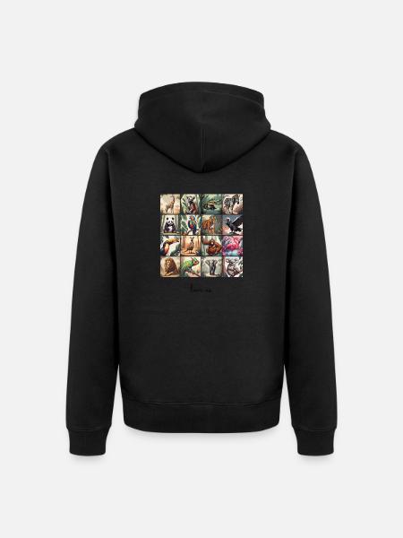Love Us Collage 2 - Unisex Premium Organic Zip Hoodie - black