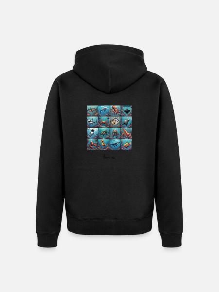 Love Us Collage 3 - Unisex Premium Organic Zip Hoodie - black