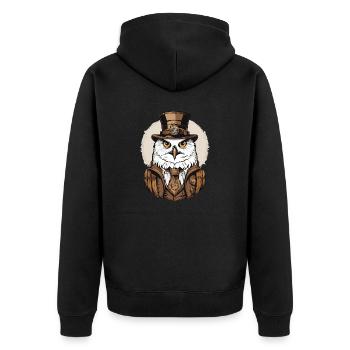 Harfang des neiges - Veste à capuche bio Premium Unisexe - noir - Dos - Nico (187cm)