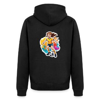 Footballer / Sport / Soccer Field / Club / FC - Unisex Premium Organic Zip Hoodie - black - Back - Nico (187cm)