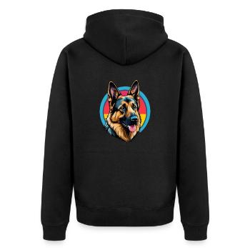 German Shepherd - Unisex Premium Organic Zip Hoodie - black - Back - Nico (187cm)