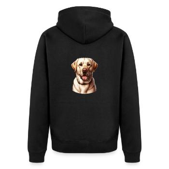 Friendly Spirit - Unisex Premium Bio Zip Hoodie - Schwarz - Hinten - Nico (187cm)