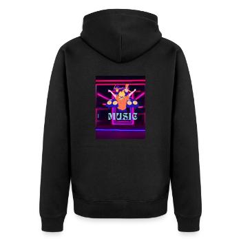 Musik - Unisex Premium Bio Zip Hoodie - Schwarz - Hinten - Nico (187cm)