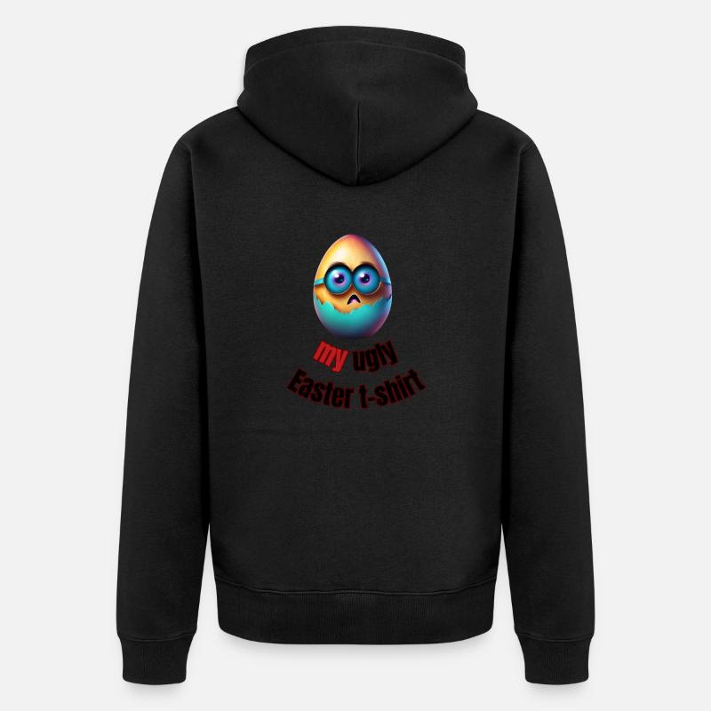 Mon oeuf de Pâques moche - Veste à capuche bio Premium Unisexe - noir