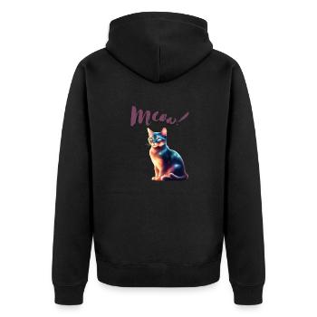 Beautiful cat - Unisex Premium Bio Zip Hoodie - Schwarz - Hinten - Nico (187cm)