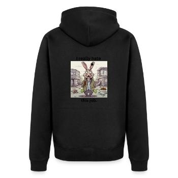I really hate - funny motif - Unisex Premium Organic Zip Hoodie - black - Back - Nico (187cm)
