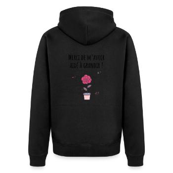 Merci de m’avoir aidé à grandir -cadeau nounou - Veste à capuche bio Premium Unisexe - noir - Dos - Nico (187cm)