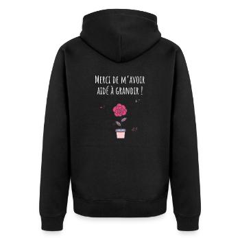 Merci de m’avoir aidé à grandir -cadeau nounou - Veste à capuche bio Premium Unisexe - noir - Dos - Nico (187cm)