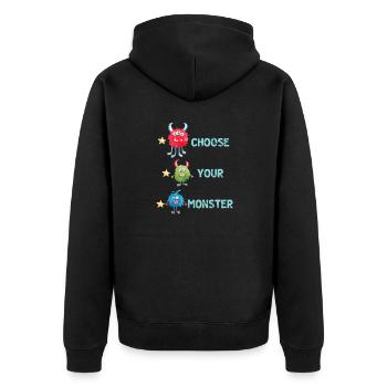 Choisissez votre monstre - Veste à capuche bio Premium Unisexe - noir - Dos - Nico (187cm)