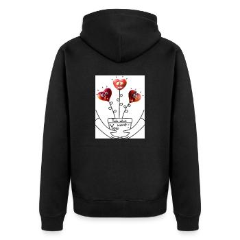 Take what you want. Take what You want. - Unisex Premium Organic Zip Hoodie - black - Back - Nico (187cm)