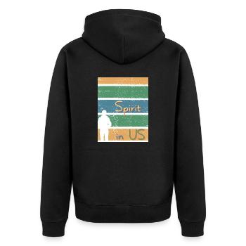 L’ en nous. L’ en nous. - Veste à capuche bio Premium Unisexe - noir - Dos - Nico (187cm)