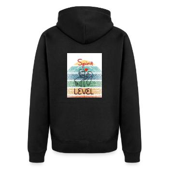 Spiritual level. Spirit level. - Unisex Premium Organic Zip Hoodie - black - Back - Nico (187cm)