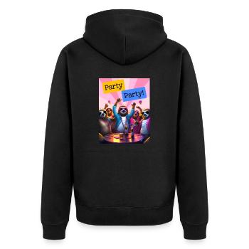 Party Party - Unisex Premium Bio Zip Hoodie - Schwarz - Hinten - Nico (187cm)