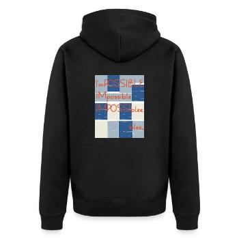 Impossible? Non.. Blee. Possible. - Veste à capuche bio Premium Unisexe - noir - Dos - Nico (187cm)