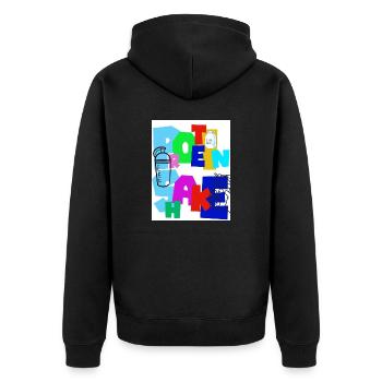 Protein shake. Protein supplement. Beverage. - Unisex Premium Organic Zip Hoodie - black - Back - Nico (187cm)