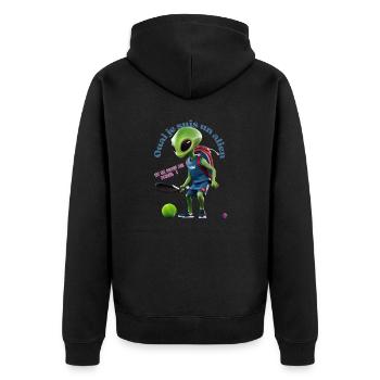 Joueur de padel - Veste à capuche bio Premium Unisexe - noir - Dos - Nico (187cm)