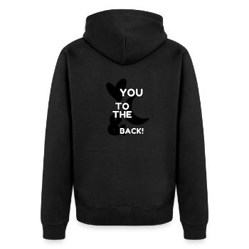 Amour, Saint-Valentin, Relation, Romantique - Veste à capuche bio Premium Unisexe - noir - Dos - Nico (187cm)