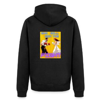 Weddingfight - Unisex Premium Bio Zip Hoodie - Schwarz - Hinten - Nico (187cm)