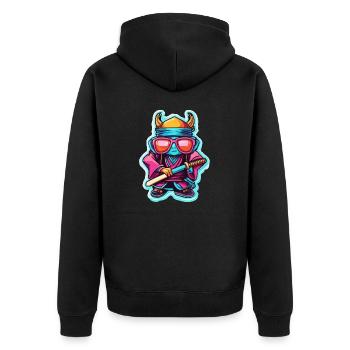 Samurai / Japanese / Harakiri / Katana / Man - Unisex Premium Organic Zip Hoodie - black - Back - Nico (187cm)