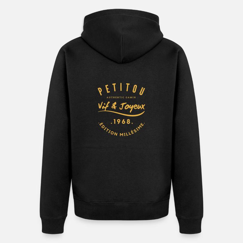 "Petitou 1968" - Veste à capuche bio Premium Unisexe - noir