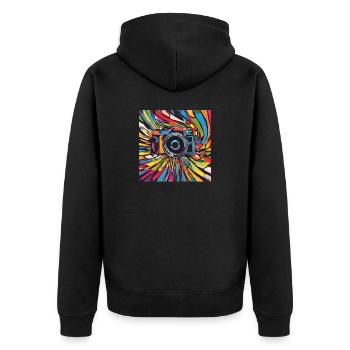 Appareil photo coloré - Veste à capuche bio Premium Unisexe - noir - Dos - Nico (187cm)