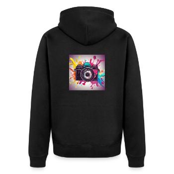 Appareil photo coloré - Veste à capuche bio Premium Unisexe - noir - Dos - Nico (187cm)