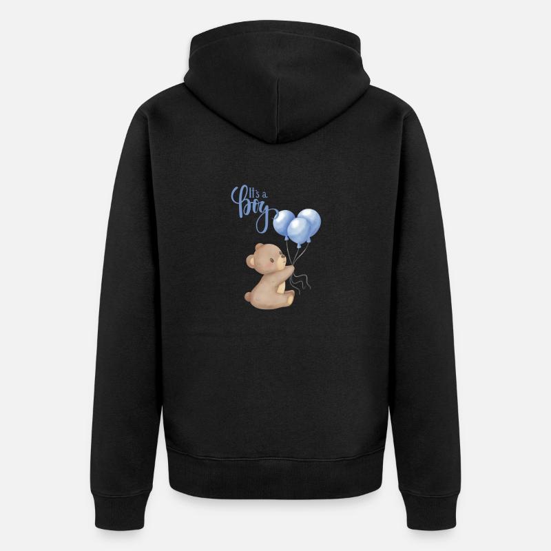 C’est un garçon - Veste à capuche bio Premium Unisexe - noir