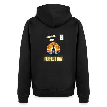 Sunshine: Check, Beer: Check = Perfect Day - Unisex Premium Organic Zip Hoodie - black - Back - Nico (187cm)