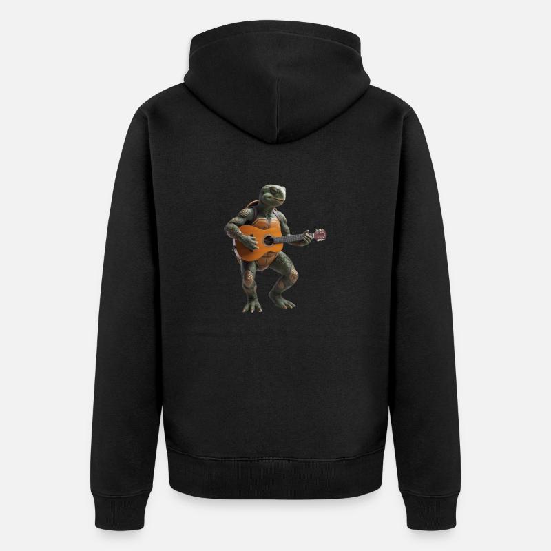 -Schildkröte - Unisex Premium Bio Zip Hoodie - Schwarz