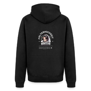 Team Bride - Unisex Premium Bio Zip Hoodie - Schwarz - Hinten - Nico (187cm)