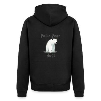 Polar Bear Hugs - Eisbär - Unisex Premium Bio Zip Hoodie - Schwarz - Hinten - Nico (187cm)