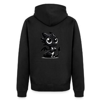 Baby Drache - Unisex Premium Bio Zip Hoodie - Schwarz - Hinten - Nico (187cm)