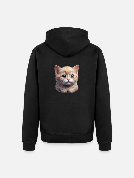 Cute little kitten - Unisex Premium Organic Zip Hoodie - black