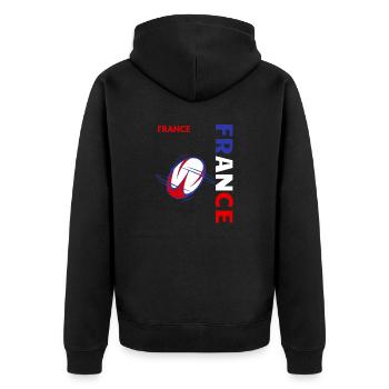 france rugby supporteurs,rugby france - Veste à capuche bio Premium Unisexe - noir - Dos - Nico (187cm)