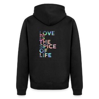 L’AMOUR EST LE PIMENT DE LA VIE - Veste à capuche bio Premium Unisexe - noir - Dos - Nico (187cm)