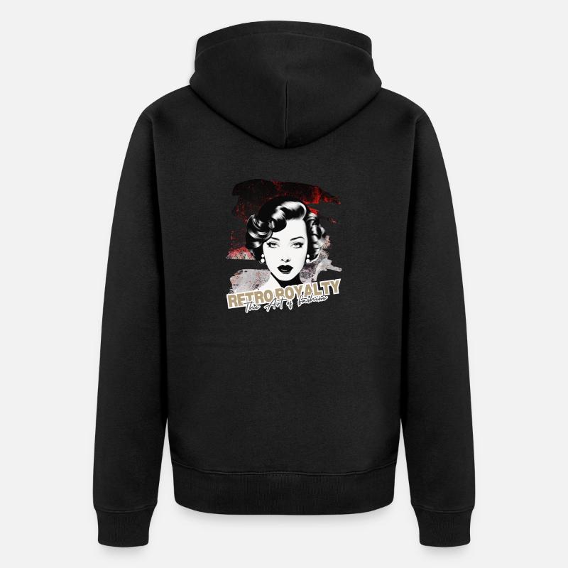 Royauté rétro - Veste à capuche bio Premium Unisexe - noir