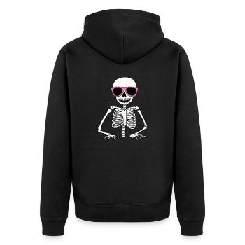 Squelette Halloween Cool - Veste à capuche bio Premium Unisexe - noir - Dos - Nico (187cm)