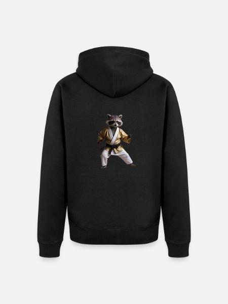 Raton-laveur sportif - Veste à capuche bio Premium Unisexe - noir