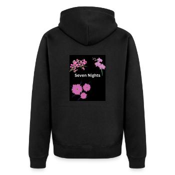 Seven Nights - Unisex Premium Bio Zip Hoodie - Schwarz - Hinten - Nico (187cm)