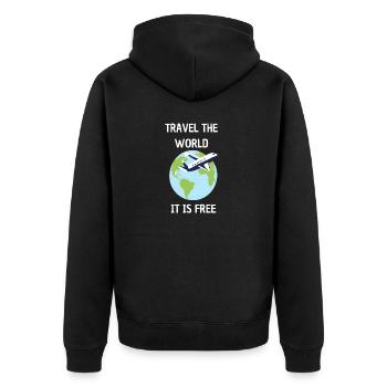 !PARCOUREZ LE MONDE, C’EST GRATUIT ! - Veste à capuche bio Premium Unisexe - noir - Dos - Nico (187cm)