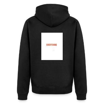 Everything Statement - Unisex Premium Organic Zip Hoodie - black - Back - Nico (187cm)