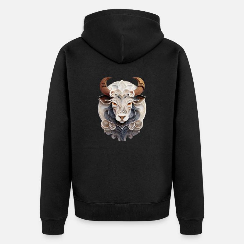 Signe du zodiaque Taureau - Veste à capuche bio Premium Unisexe - noir
